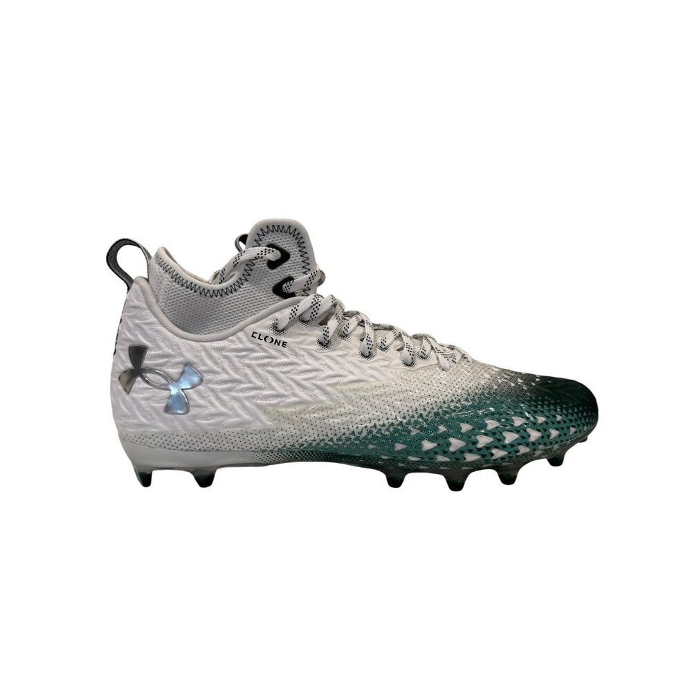 Under Armour UA Spotlight Clone 3.0 MC Football Cleats Size 14 White & Green